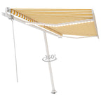 VidaXL Luifel automatisch met LED en windsensor 450x350 cm geel wit