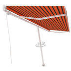 VidaXL Luifel vrijstaand handmatig uittrekbaar 500x350 cm oranje bruin