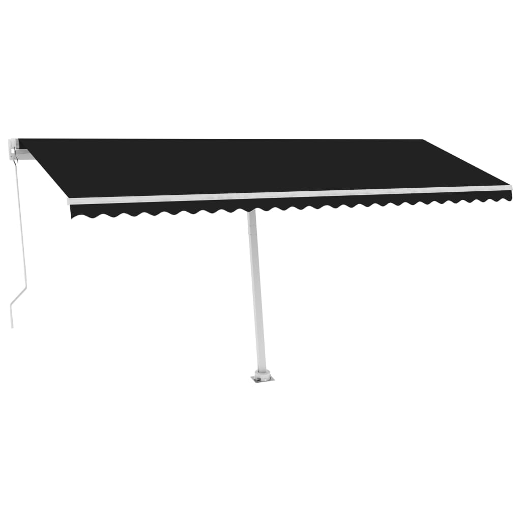 VidaXL Luifel handmatig uittrekbaar met LED 500x350 cm antracietkleur