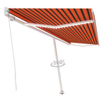 VidaXL Luifel handmatig uittrekbaar met LED 500x350 cm oranje en bruin