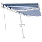 VidaXL Luifel automatisch met LED en windsensor 500x350 cm blauw wit