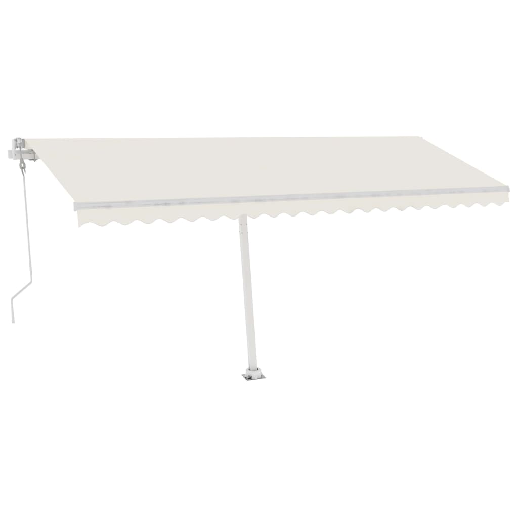 VidaXL Luifel automatisch met LED en windsensor 500x350 cm crèmekleur