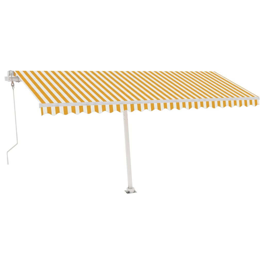 VidaXL Luifel automatisch met LED en windsensor 500x350 cm geel wit