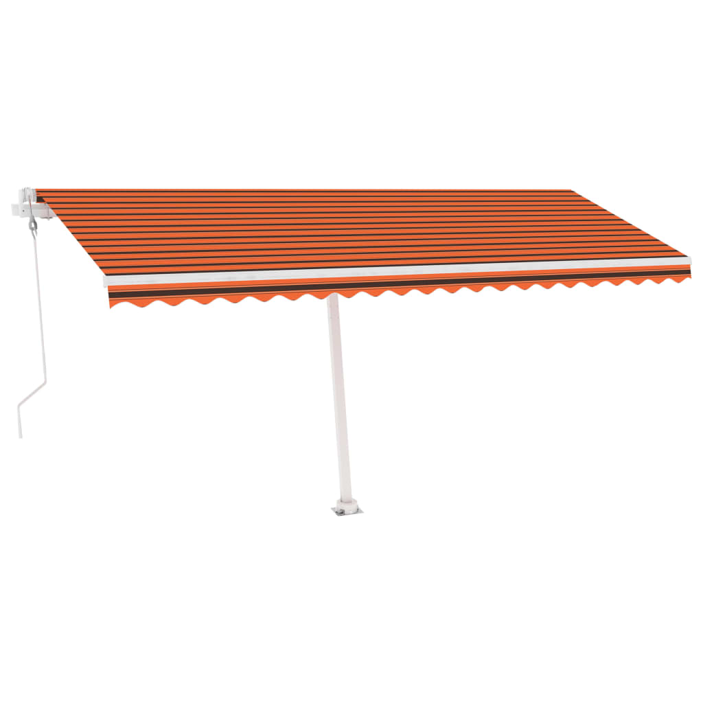 VidaXL Luifel automatisch met LED windsensor 500x350 cm oranje bruin