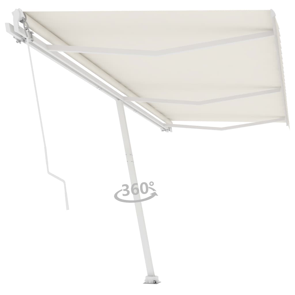 VidaXL Luifel vrijstaand handmatig uittrekbaar 600x350 cm crèmekleurig