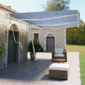 VidaXL Luifel vrijstaand automatisch 600x350 cm blauw en wit