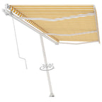 VidaXL Luifel vrijstaand automatisch 600x350 cm geel en wit