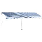 VidaXL Luifel automatisch met LED en windsensor 600x350 cm blauw wit