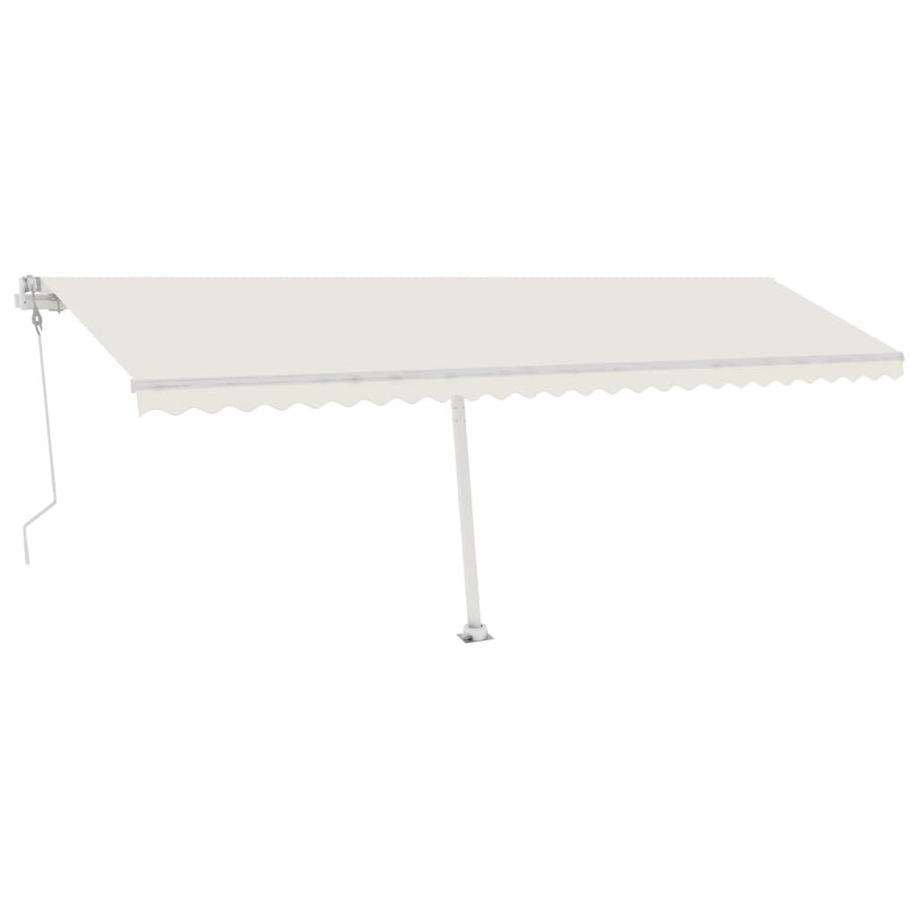 VidaXL Luifel automatisch met LED en windsensor 600x350 cm crèmekleur