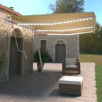 VidaXL Luifel automatisch met LED en windsensor 600x350 cm geel en wit