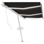 VidaXL Luifel automatisch met LED en windsensor 600x350 cm antraciet