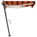 VidaXL Luifel handmatig uittrekbaar met LED 300x250 cm oranje en bruin