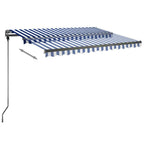 VidaXL Luifel vrijstaand automatisch 300x250 cm blauw en wit