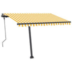 VidaXL Luifel vrijstaand automatisch 300x250 cm geel en wit