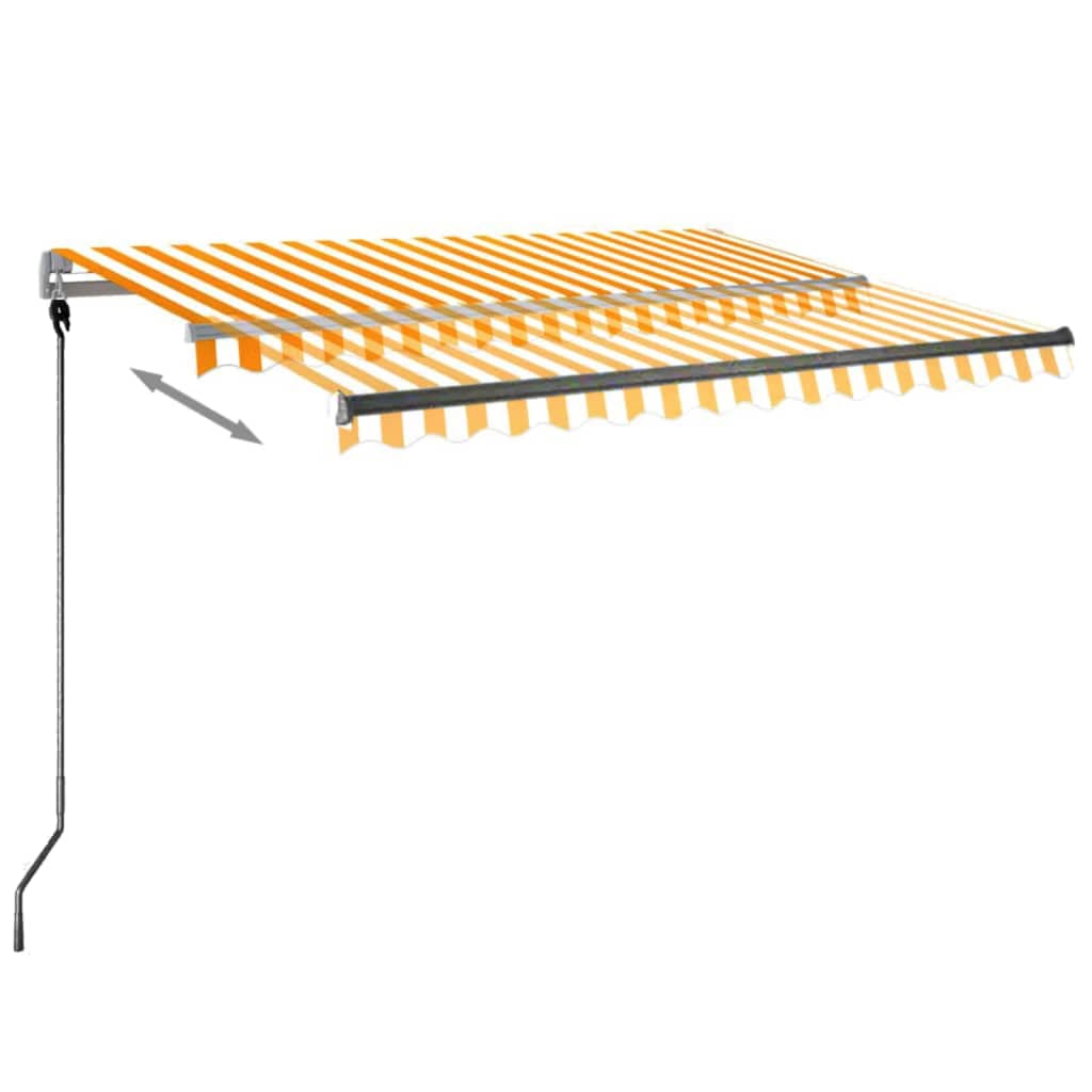 VidaXL Luifel vrijstaand automatisch 300x250 cm geel en wit