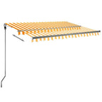 VidaXL Luifel automatisch met LED en windsensor 300x250 cm geel en wit