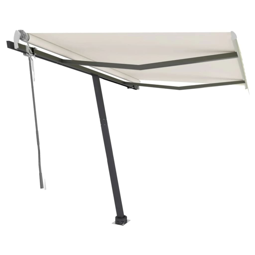 VidaXL Luifel vrijstaand handmatig uittrekbaar 350x250 cm crèmekleurig