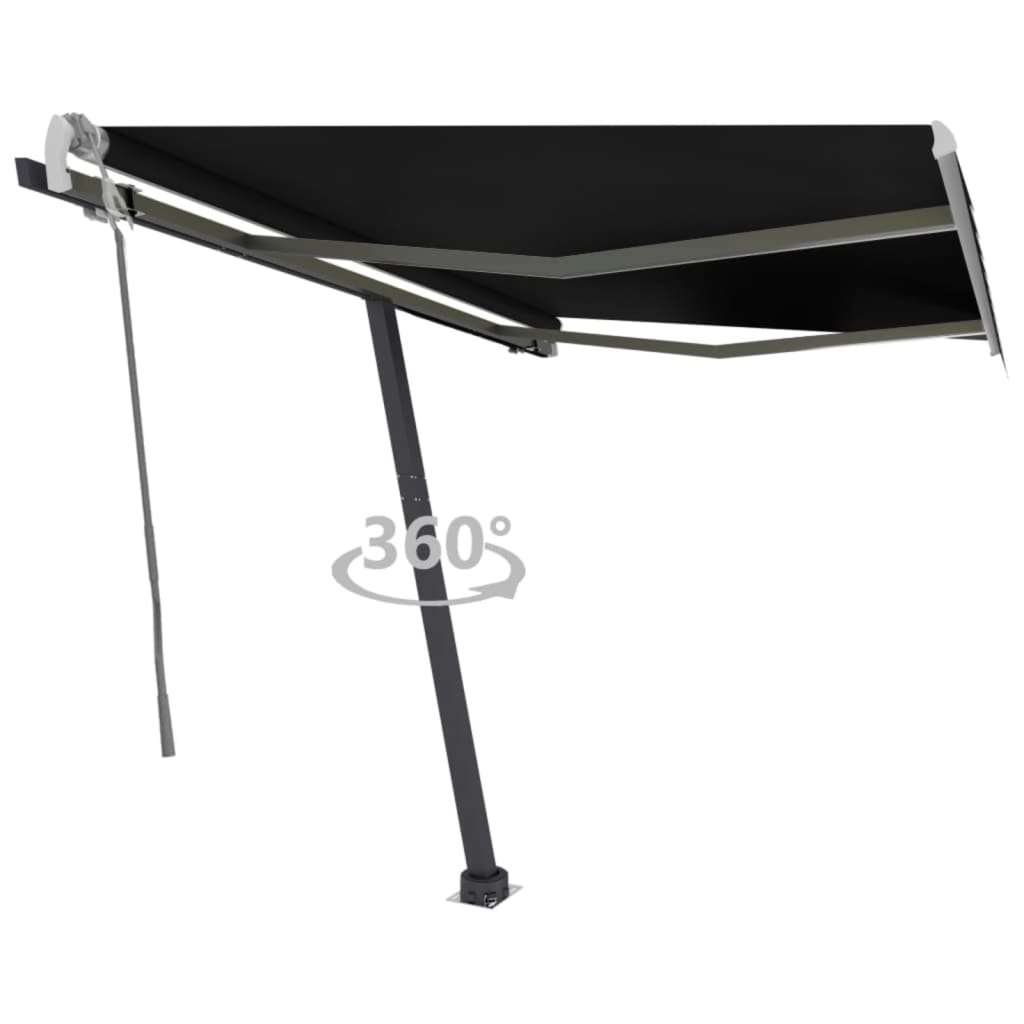 VidaXL Luifel vrijstaand handmatig uittrekbaar 350x250 cm antraciet