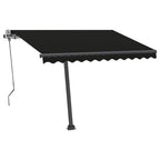VidaXL Luifel handmatig uittrekbaar met LED 350x250 cm antracietkleur