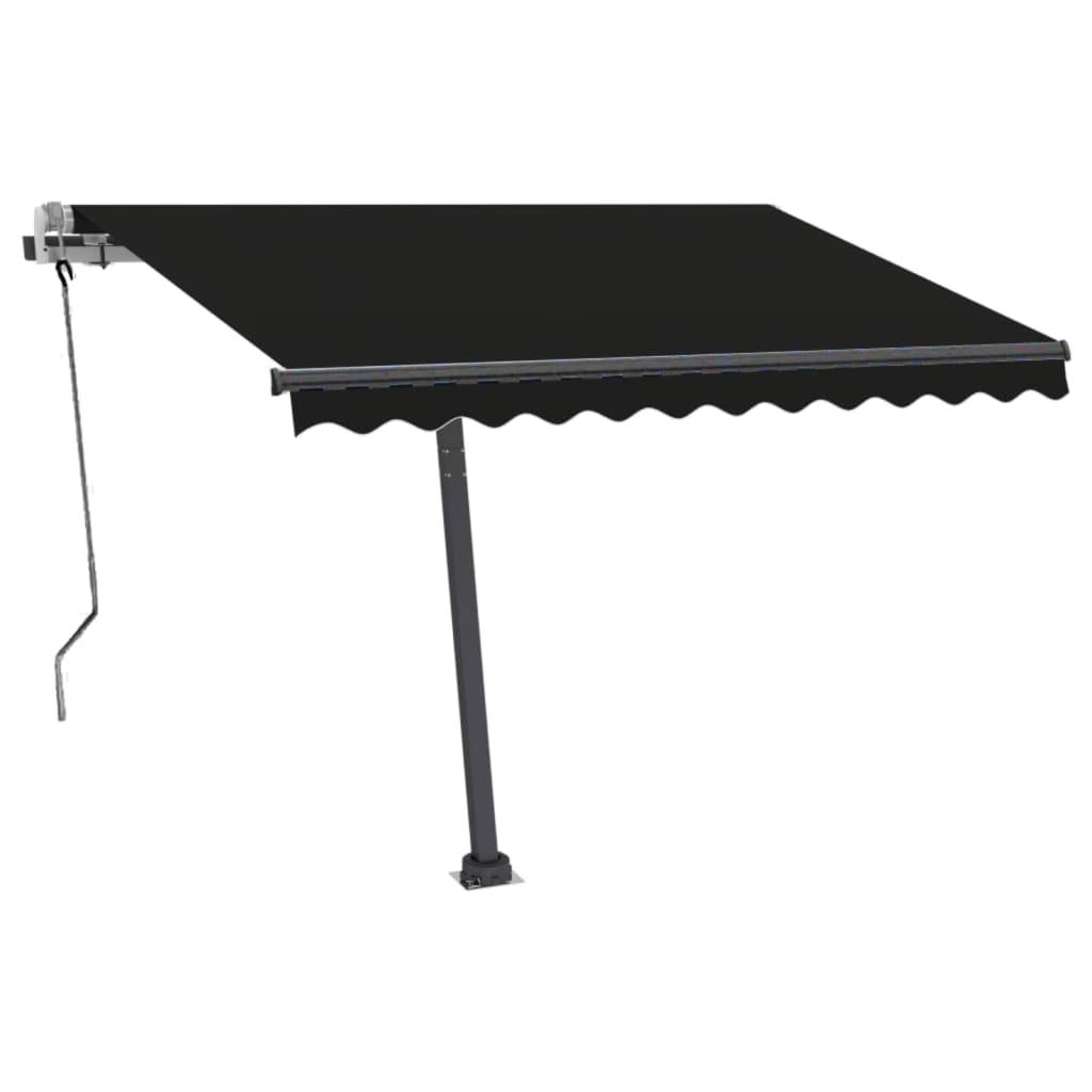 VidaXL Luifel handmatig uittrekbaar met LED 350x250 cm antracietkleur