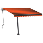 VidaXL Luifel handmatig uittrekbaar met LED 350x250 cm oranje en bruin