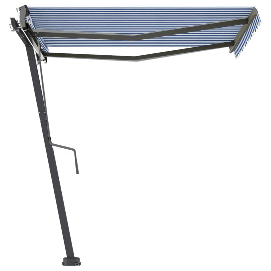 VidaXL Luifel vrijstaand automatisch 350x250 cm blauw en wit