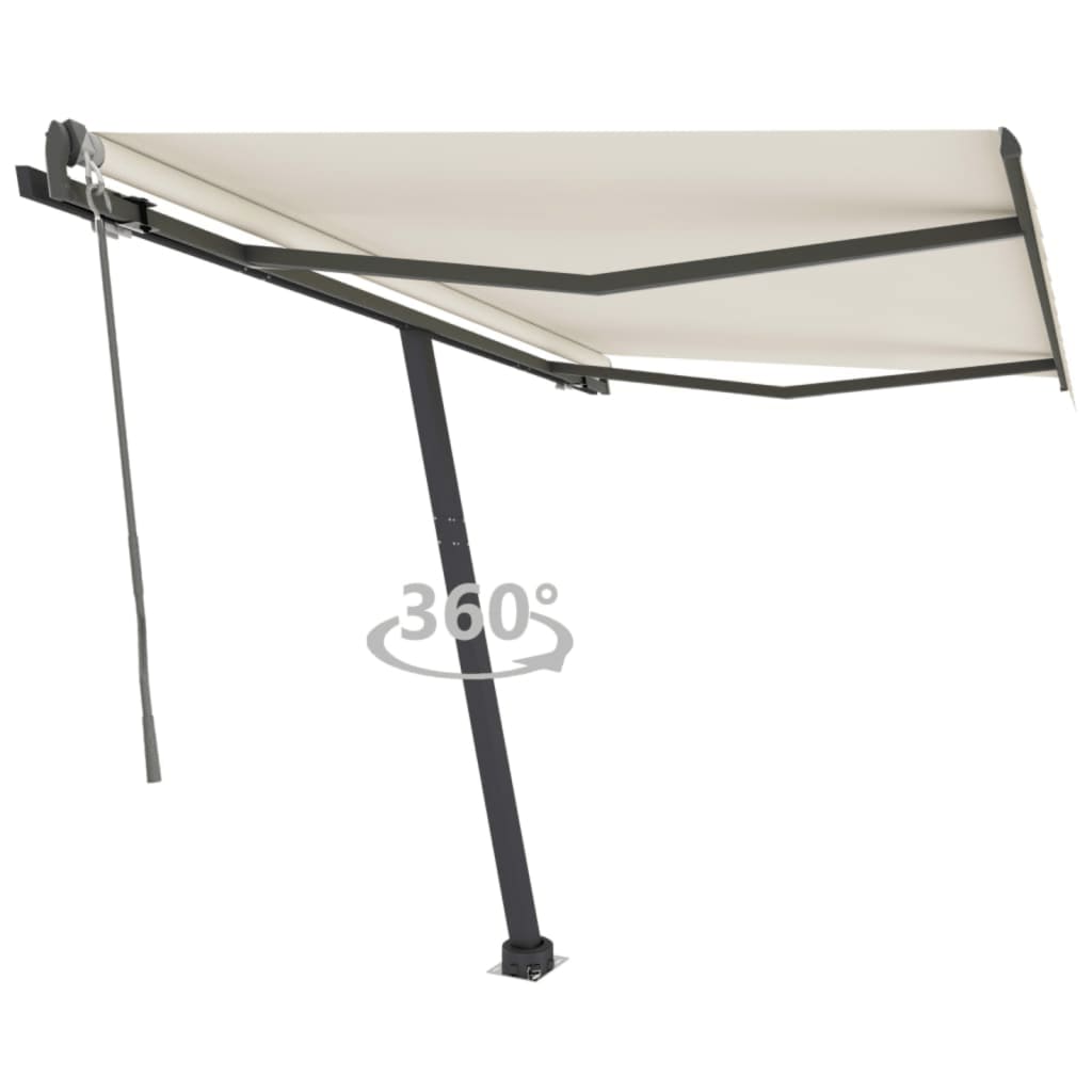 VidaXL Luifel vrijstaand automatisch 350x250 cm crèmekleurig
