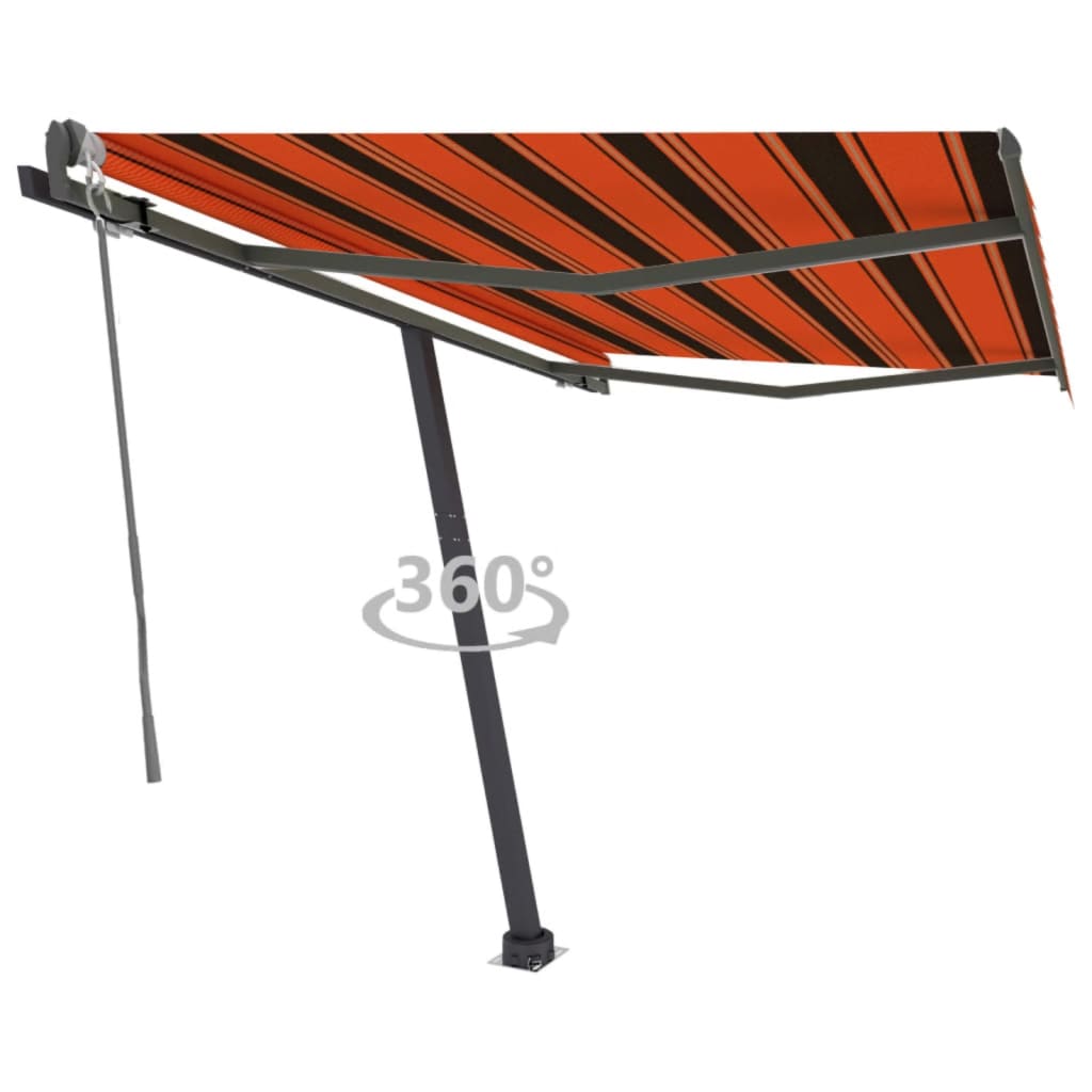 VidaXL Luifel vrijstaand automatisch 350x250 cm oranje en bruin