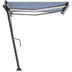 VidaXL Luifel automatisch met LED en windsensor 350x250 cm blauw wit
