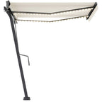 VidaXL Luifel automatisch met LED en windsensor 350x250 cm crèmekleur