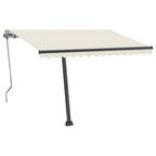 VidaXL Luifel automatisch met LED en windsensor 350x250 cm crèmekleur