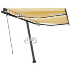 VidaXL Luifel automatisch met LED en windsensor 350x250 cm geel en wit