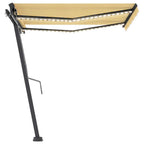 VidaXL Luifel automatisch met LED en windsensor 350x250 cm geel en wit