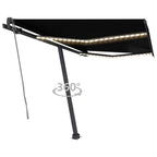 VidaXL Luifel automatisch met LED en windsensor 350x250 cm antraciet