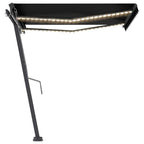 VidaXL Luifel automatisch met LED en windsensor 350x250 cm antraciet