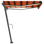 VidaXL Luifel automatisch met LED windsensor 350x250 cm oranje bruin