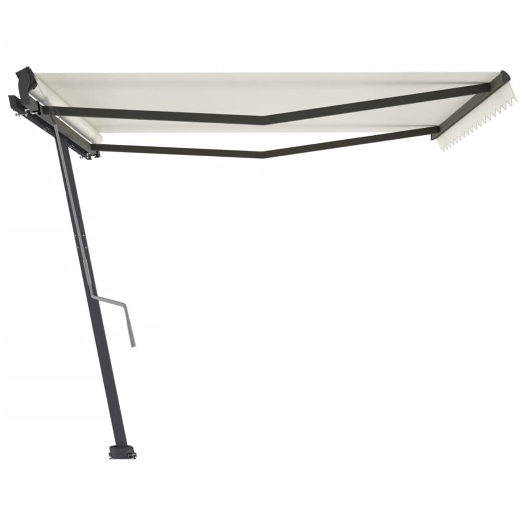 VidaXL Luifel vrijstaand handmatig uittrekbaar 400x300 cm crèmekleurig