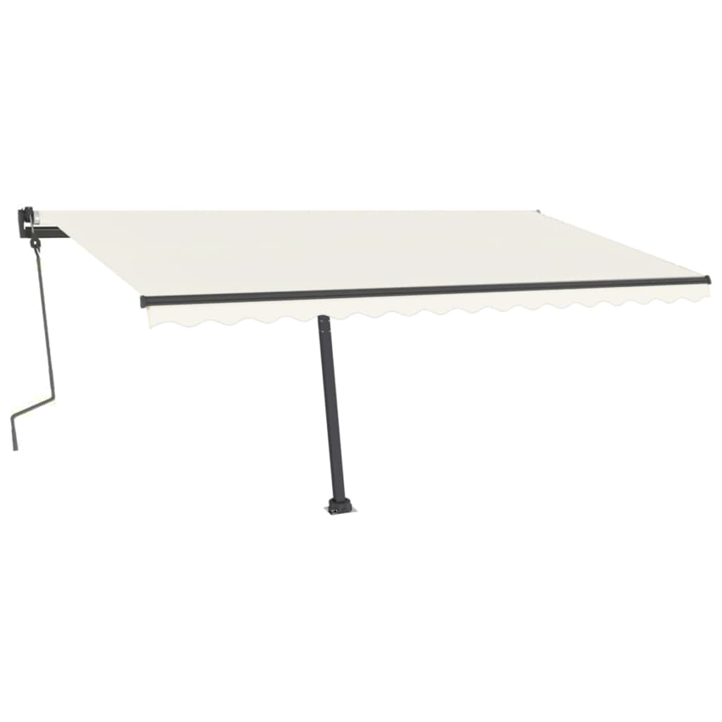 VidaXL Luifel vrijstaand handmatig uittrekbaar 400x300 cm crèmekleurig