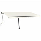 VidaXL Luifel handmatig uittrekbaar met LED 400x300 cm crèmekleurig