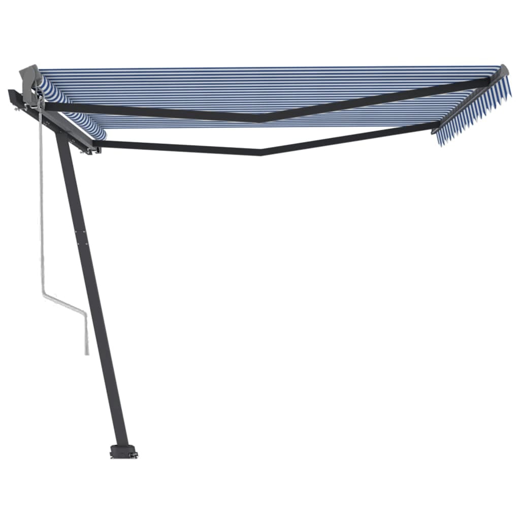 VidaXL Luifel vrijstaand automatisch 400x300 cm blauw en wit