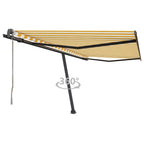 VidaXL Luifel vrijstaand automatisch 400x300 cm geel en wit