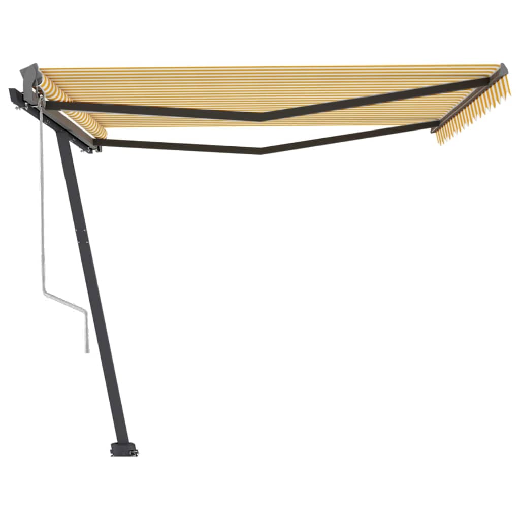VidaXL Luifel vrijstaand automatisch 400x300 cm geel en wit