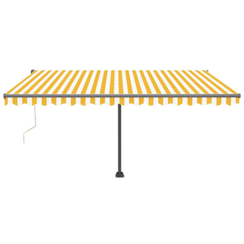 VidaXL Luifel vrijstaand automatisch 400x300 cm geel en wit