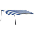 VidaXL Luifel automatisch met LED en windsensor 400x300cm blauw en wit