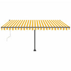 VidaXL Luifel automatisch met LED en windsensor 400x300 cm geel en wit