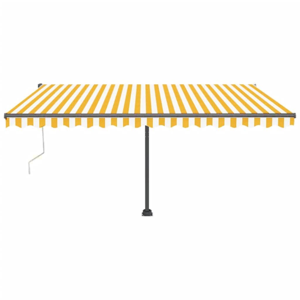 VidaXL Luifel automatisch met LED en windsensor 400x300 cm geel en wit