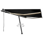 VidaXL Luifel automatisch met LED en windsensor 400x300 cm antraciet