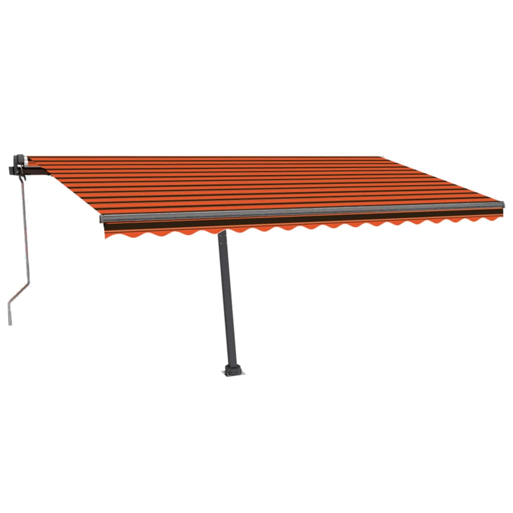 VidaXL Luifel automatisch met LED windsensor 400x300 cm oranje bruin