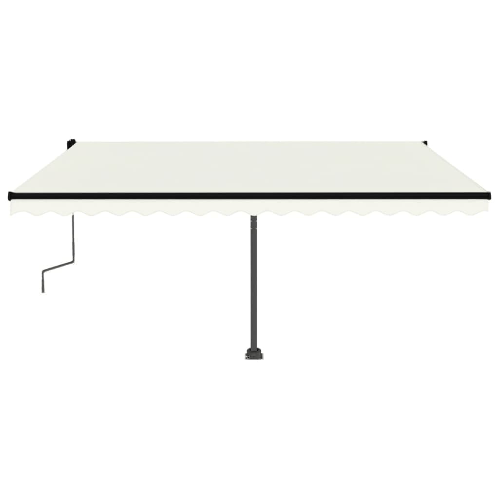 VidaXL Luifel vrijstaand handmatig uittrekbaar 450x300 cm crèmekleurig