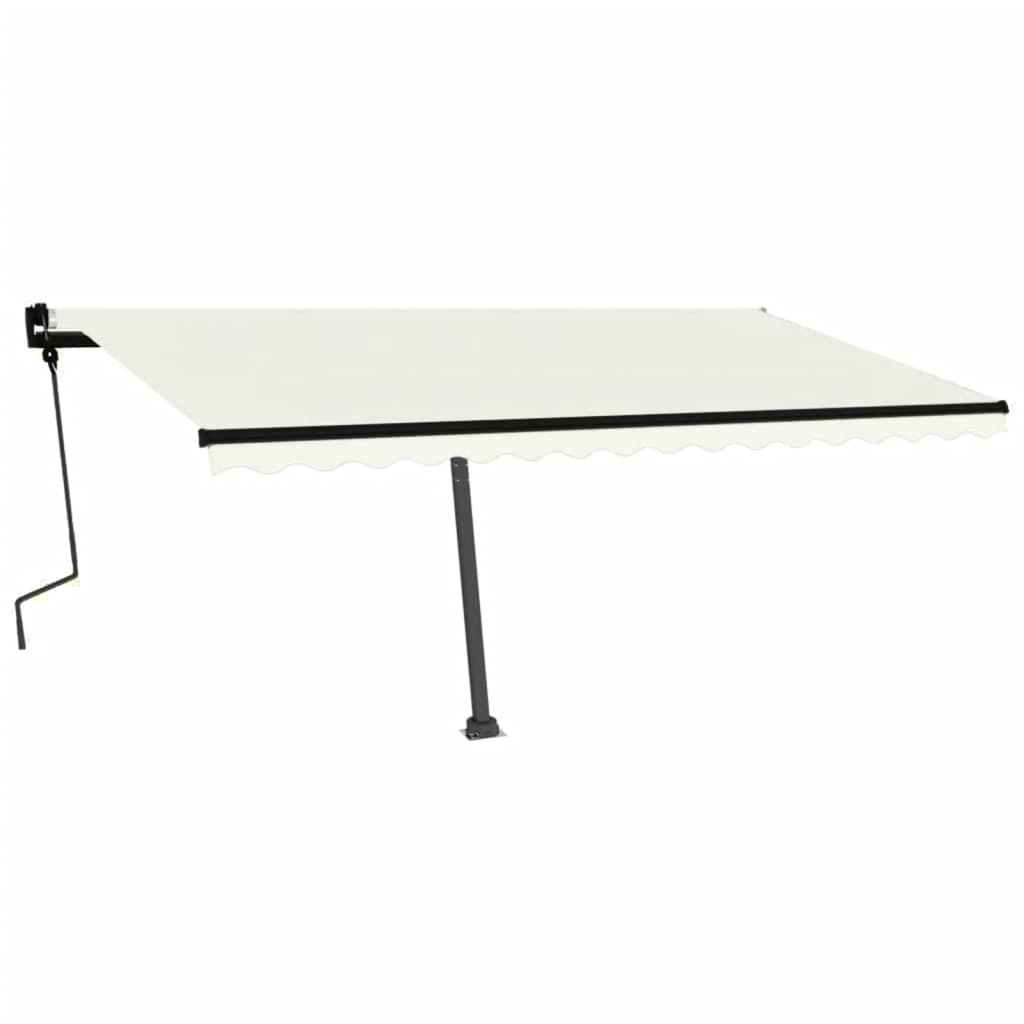 VidaXL Luifel vrijstaand handmatig uittrekbaar 450x300 cm crèmekleurig